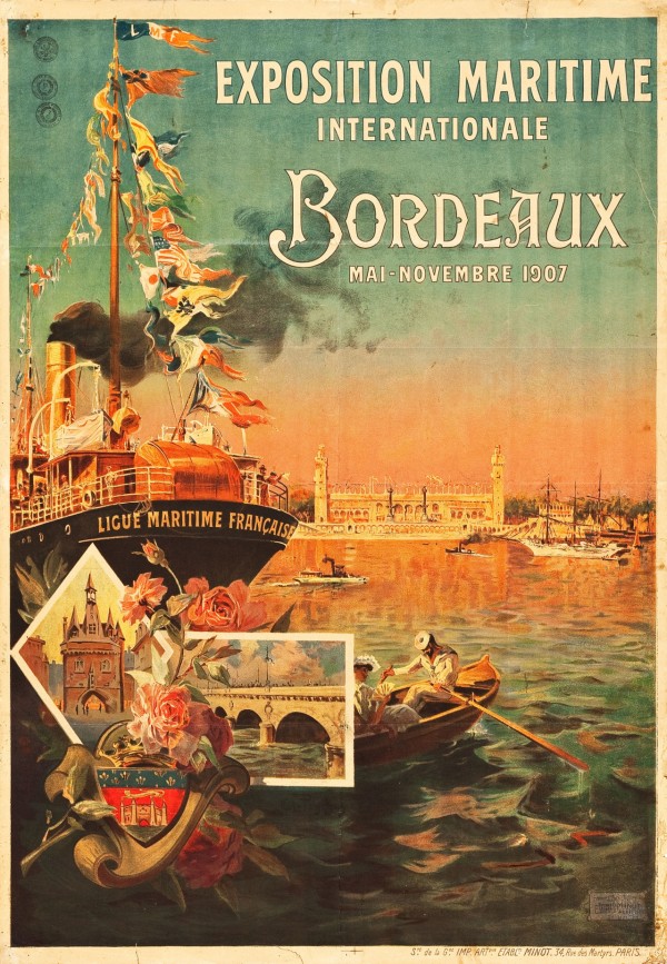 Vintage Poster for Bordeaux International Maritime Exposition 1907  Print